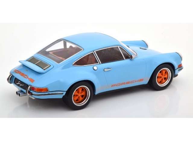 Singer Porsche 911 coupe, light blue/orange