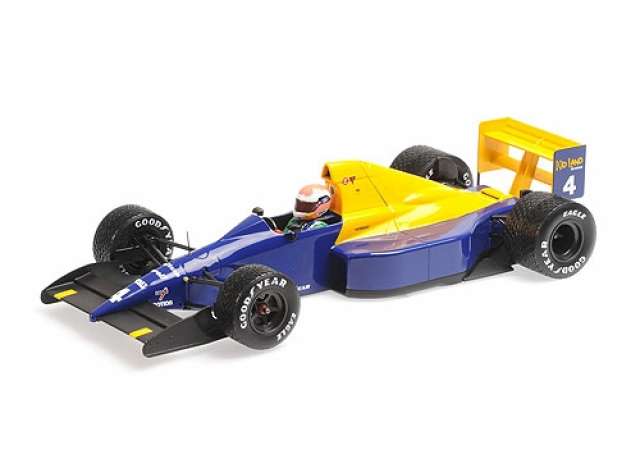 1989 Tyrrel Ford 018 Johnny Herbert Belgian GP, blue/yellow