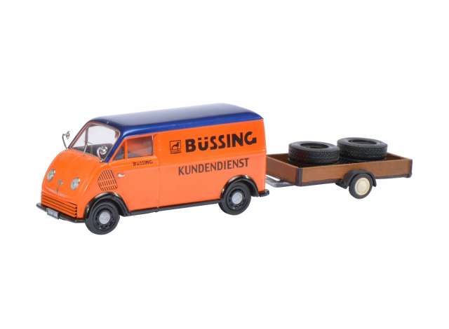 DKW Schnelllaster Bussing with tire-trailer, orange